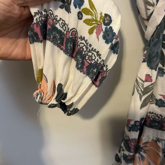 Free People Violet Hill Mini Dress Tunic Women's Size 4 Floral Boho babydoll Y2K - Picture 8 of 10